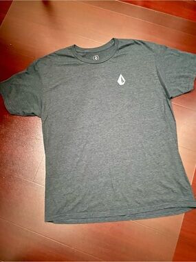 Volcom Charcoal Blue Gray Short Sleeve Logo Tee